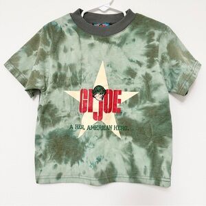 VINTAGE 2002 Hasbro G.I. Joe Kids Green Tie-Dye Short Sleeve Tee Great Y2K Kids